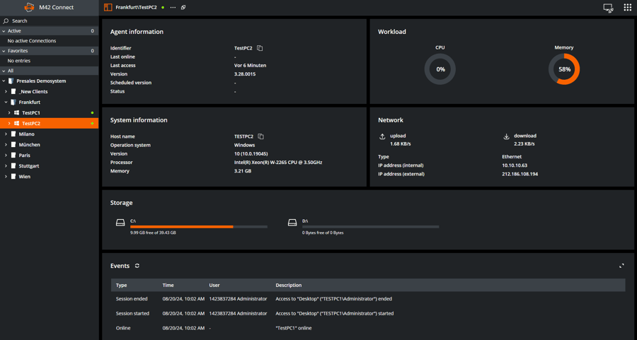 Screenshot of Fastviewer UI