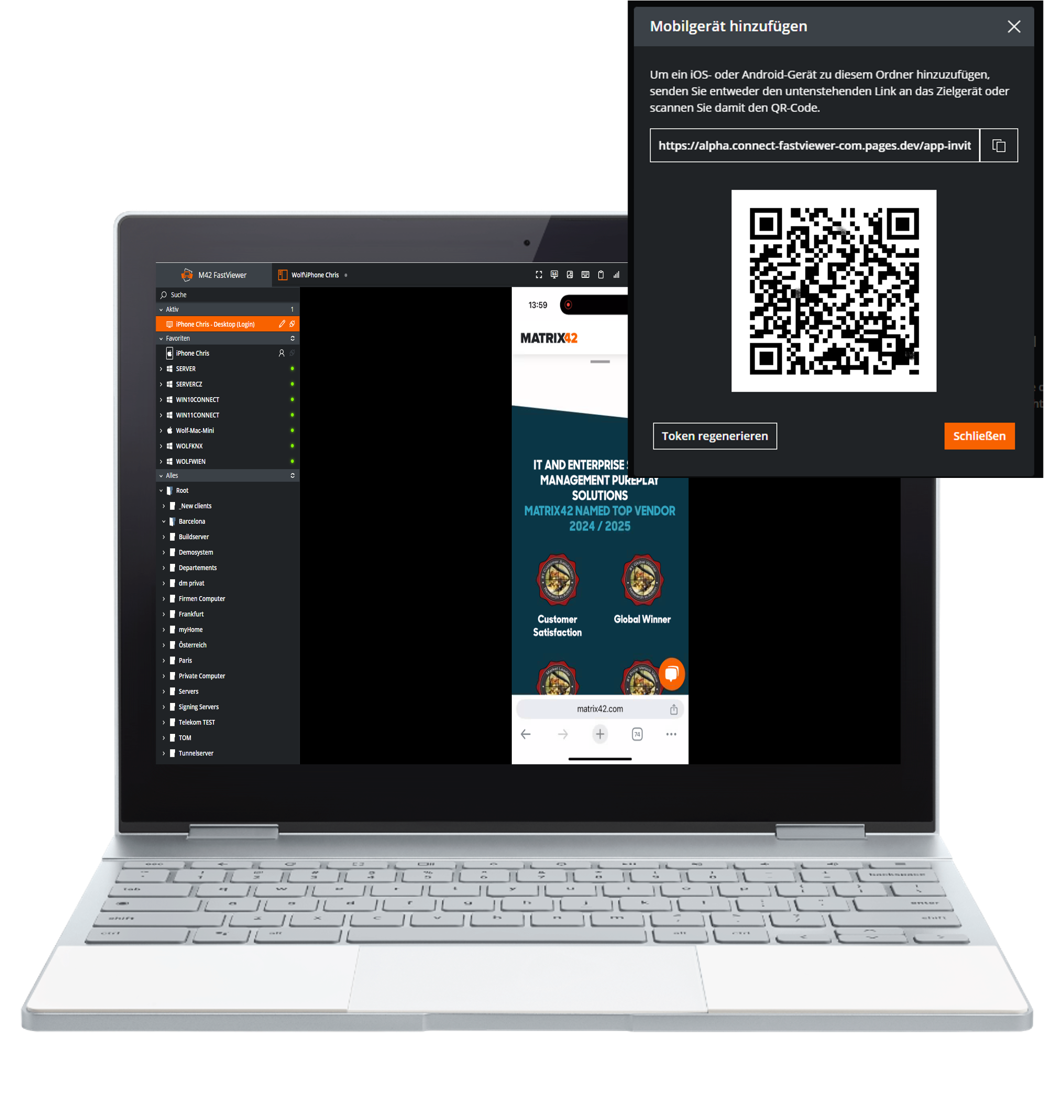 Fig 7 - FastViewer Quickhelp App supports adhoc sessions