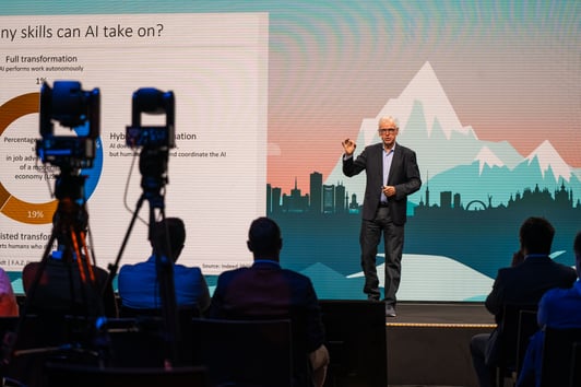 Prof Holger Schmidt on stage at Digitalize and Automate 2025