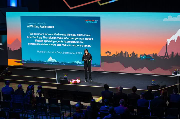 Picture 5 Araceli del Rio Sastre on stage at Digitalize and Automate 2025