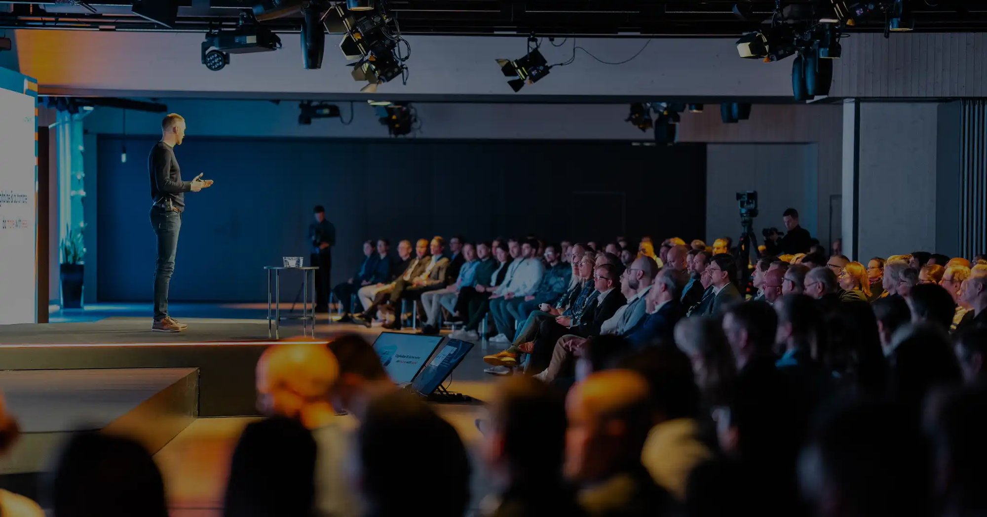 Matrix42 CEO Niilo Fredrikson on stage at the Digitalize and Automate 2024 event.
