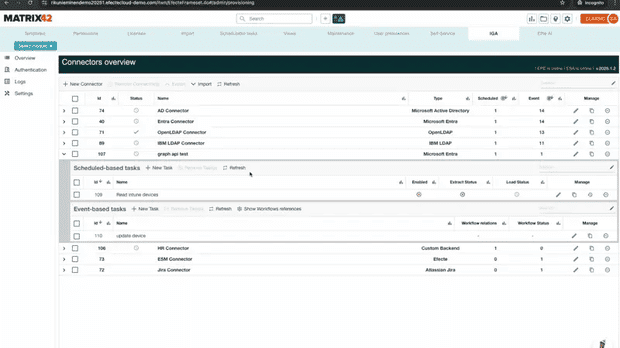 This screencapture shows an easy way to connect Entra ID with the Matrix42 Service Management tools.