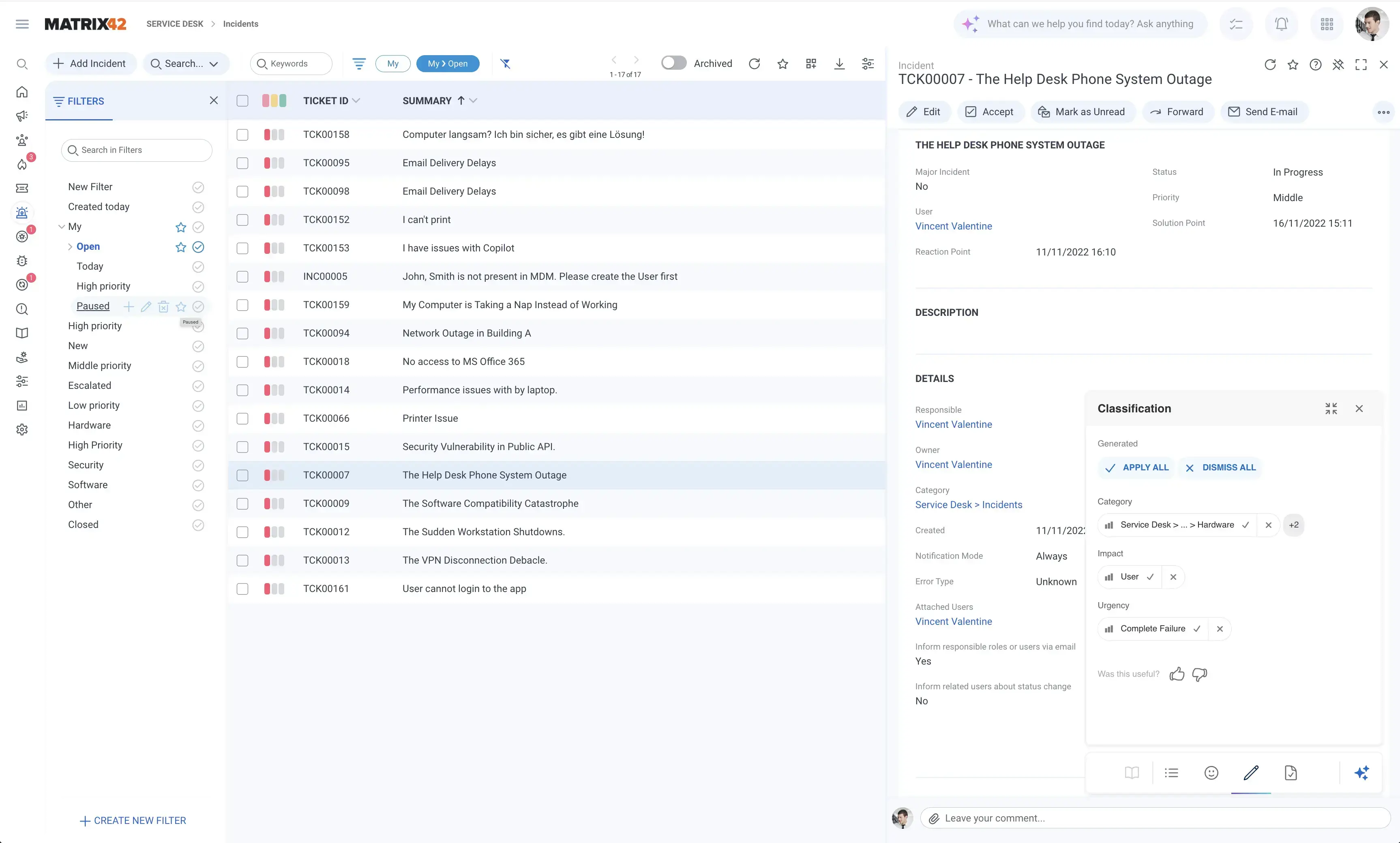 Gestion des incidents
