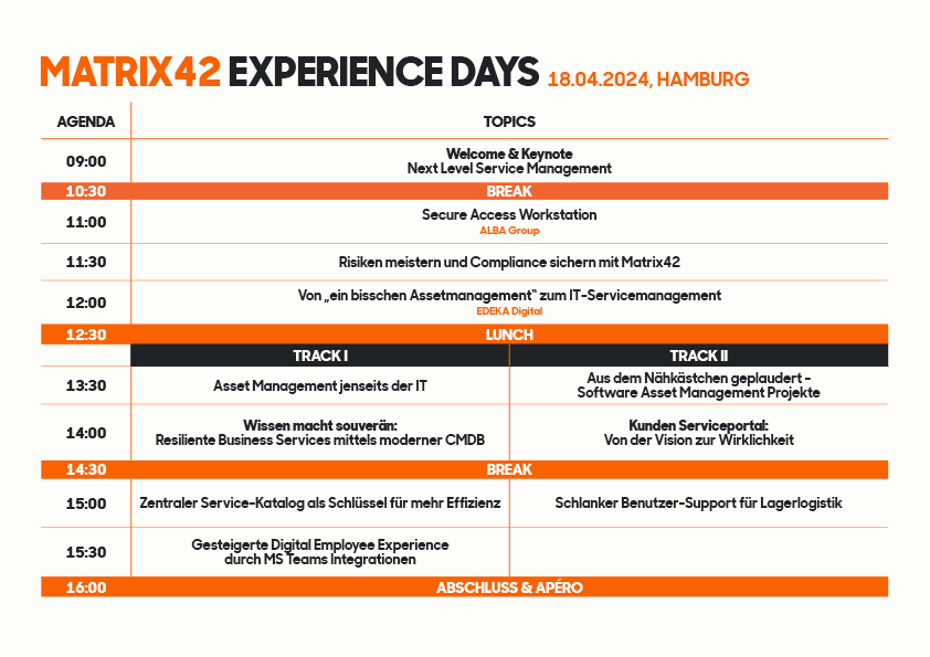 M42 ExpDays Agenda Hamburg
