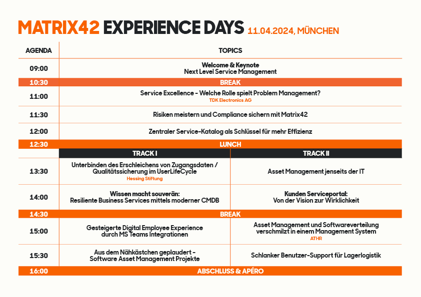 M42 ExpDays Agenda München